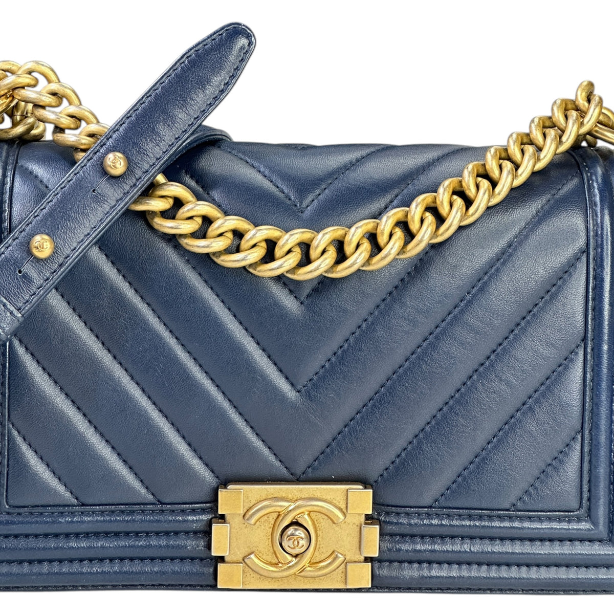 Chanel Boy Flap Navy Quilted Leather Shoulder Bag