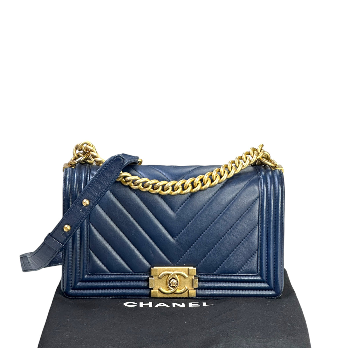 Chanel Boy Flap Navy Quilted Leather Shoulder Bag