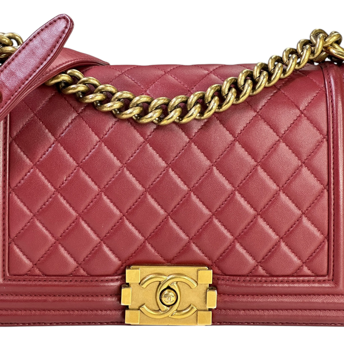 Chanel Boy Flap Burgundy Quilted Leather Shoulder Bag