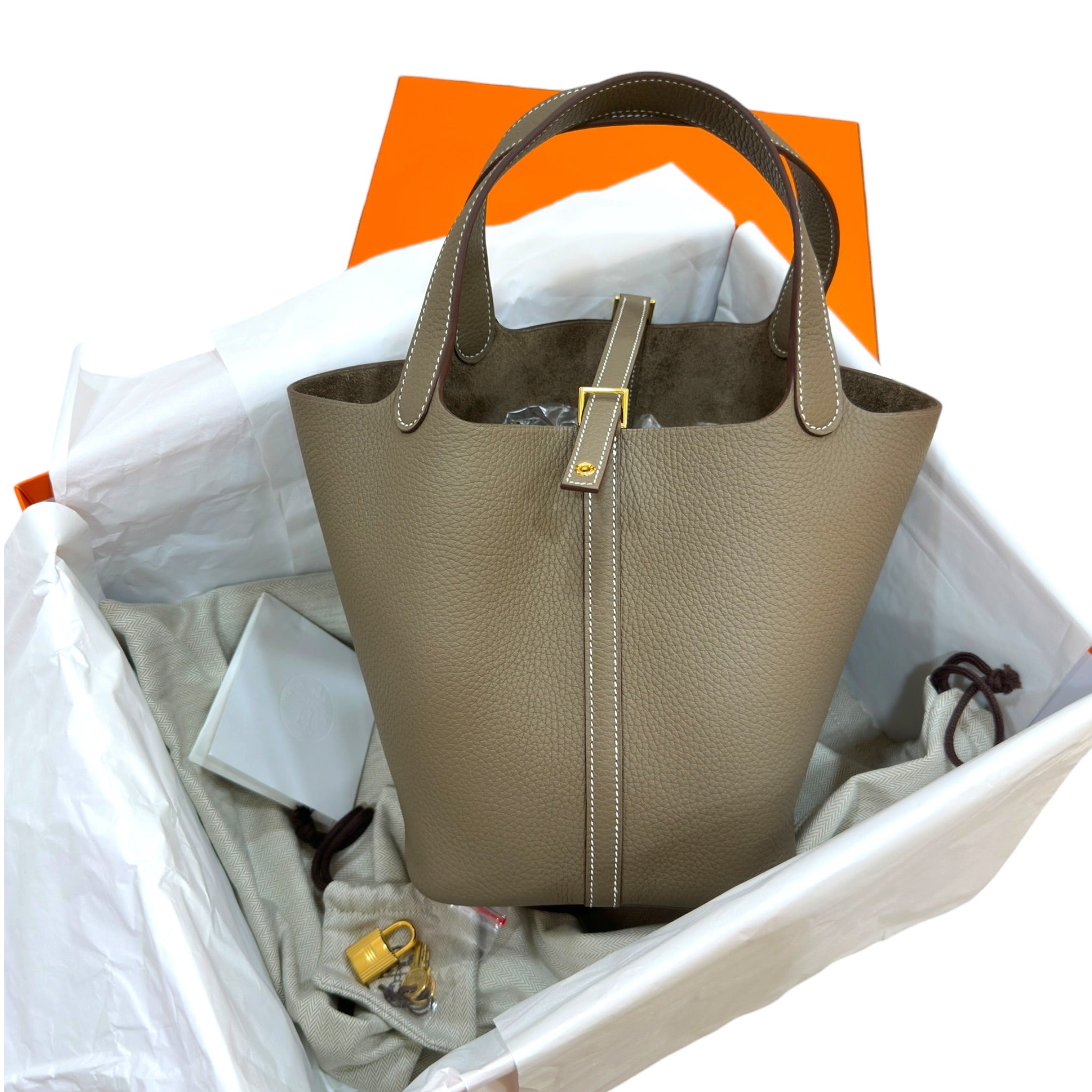 Hermes Picotin 22 Etoupe GHW