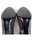 Gucci Brown Guccissima Leather Peep Toe Pumps Size 38