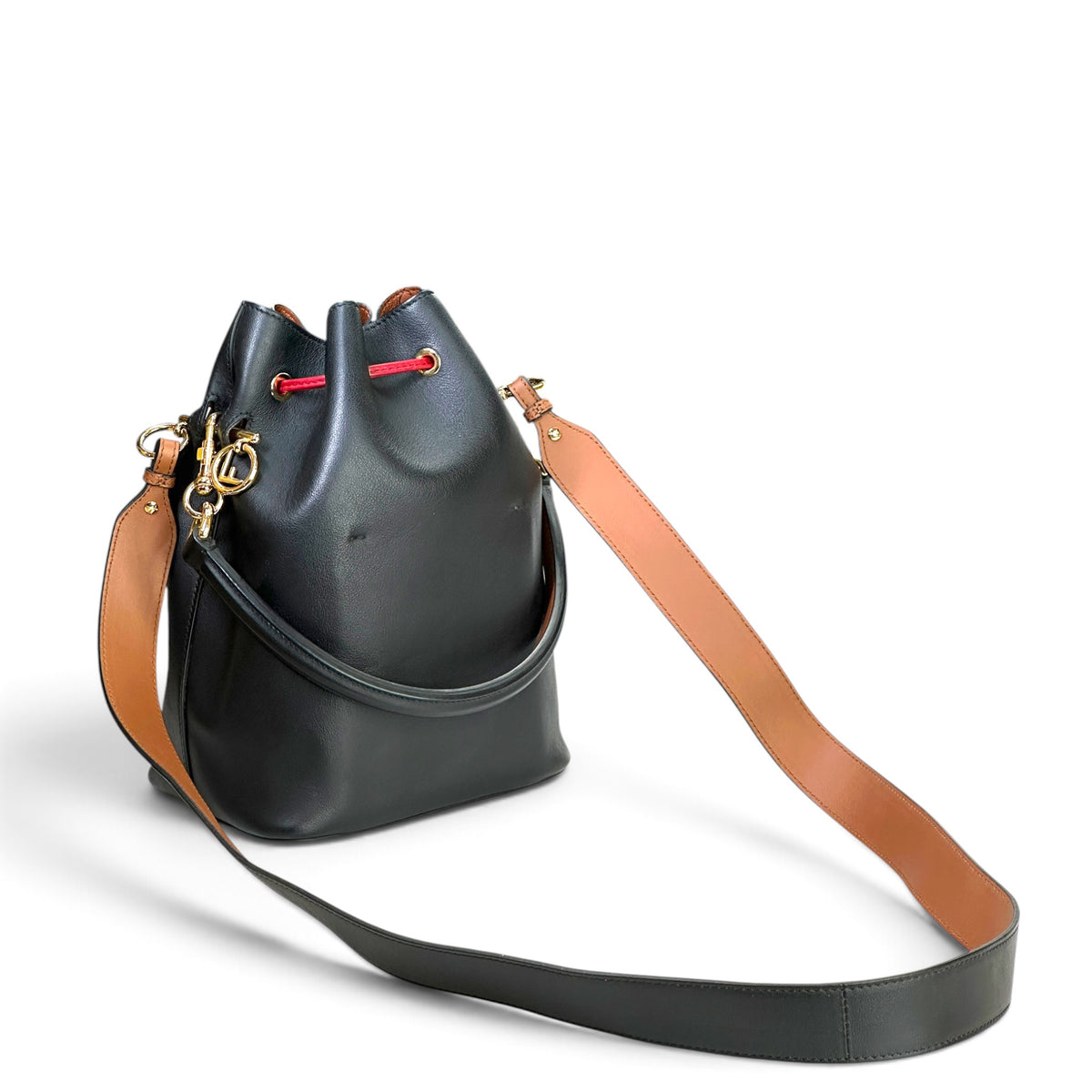 Fendi Mon Tresor Small Black Leather Bucket Bag