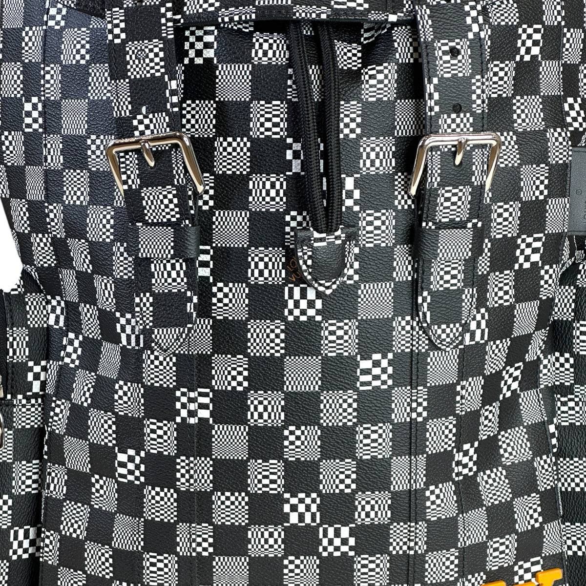 LV Christopher Black-White Leather Backpack