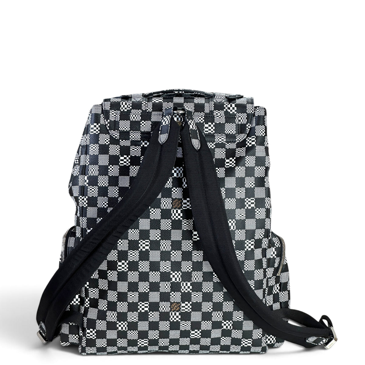 LV Christopher Black-White Leather Backpack