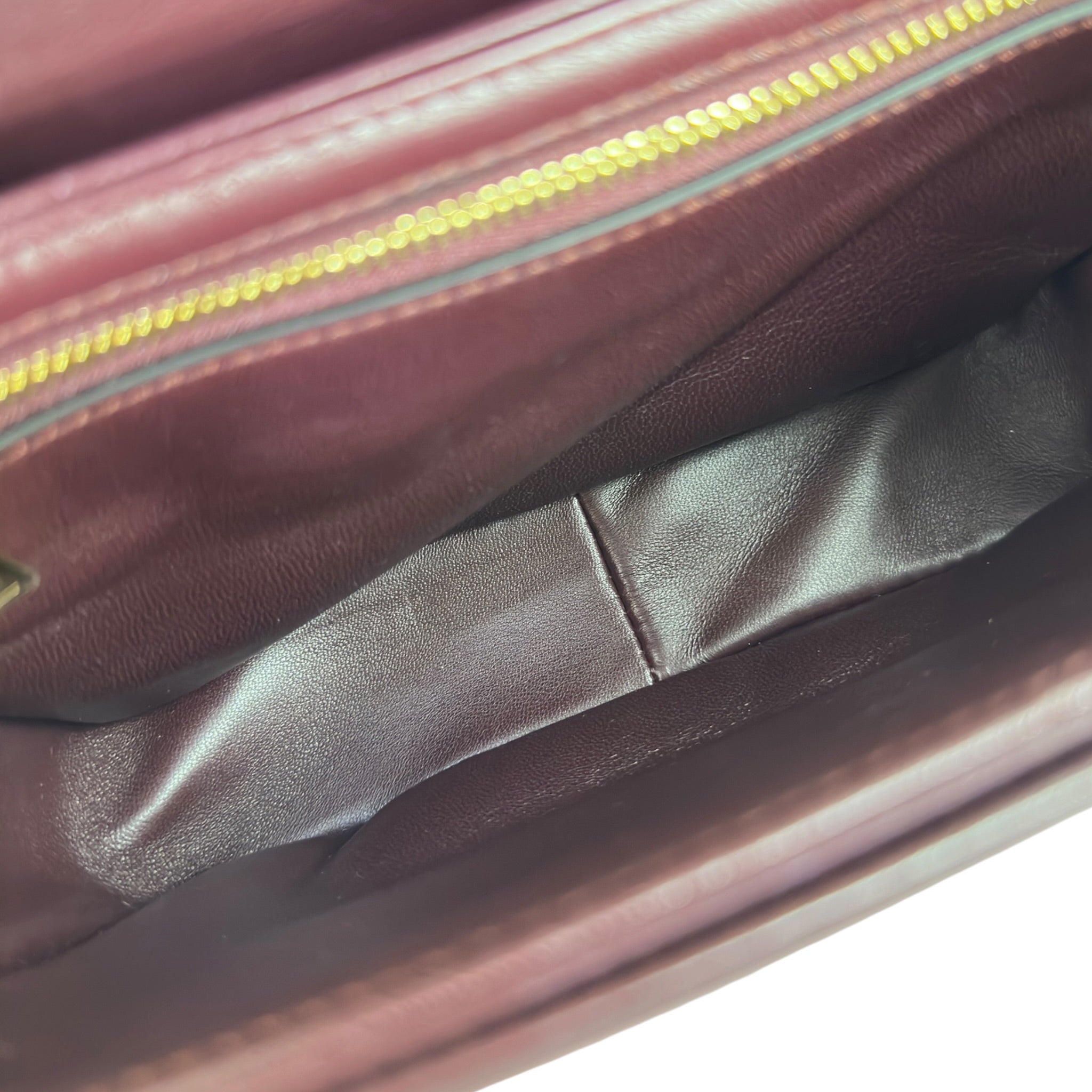 Celine Classique Triomphe Burgundy Calfskin Leather Bag