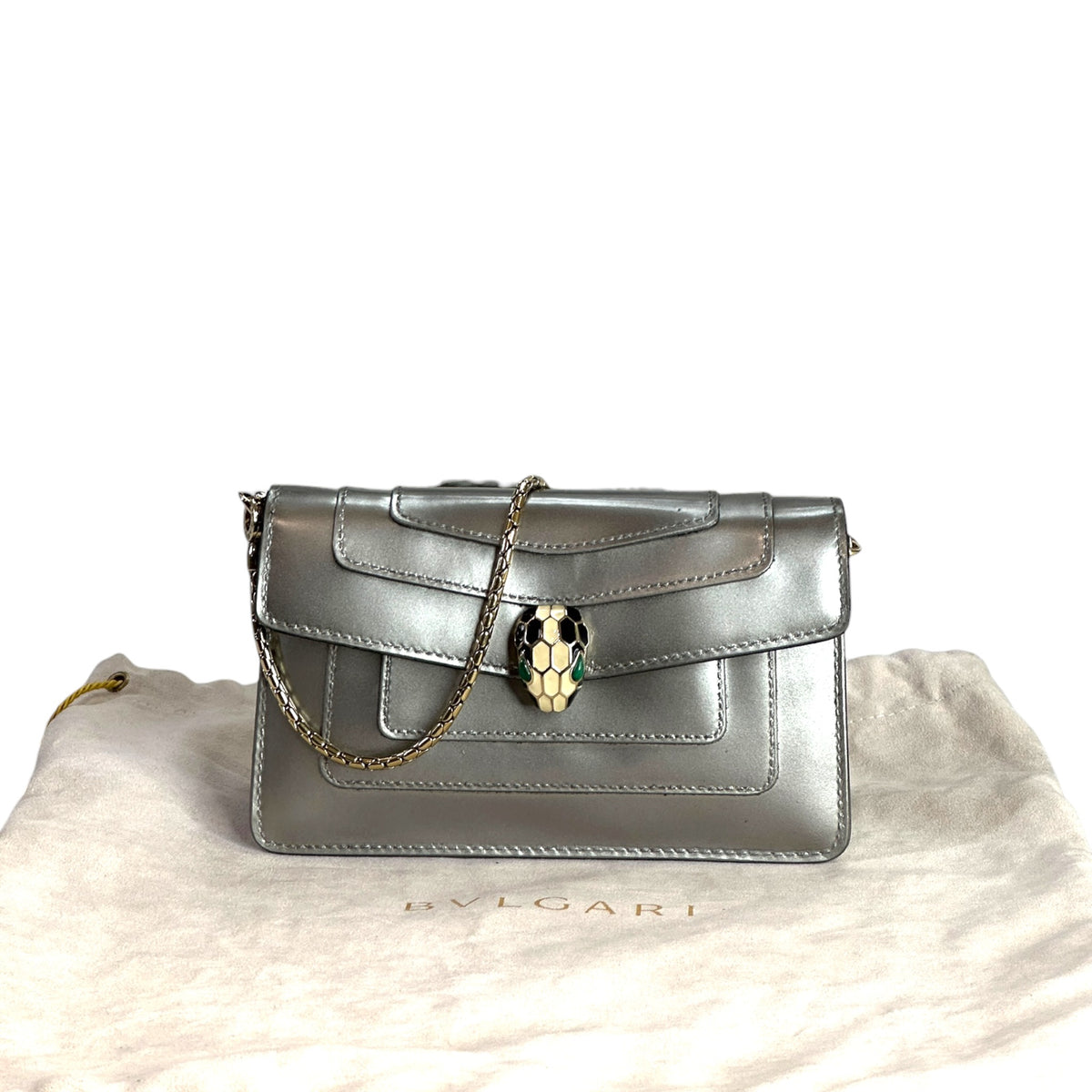 Bvlgari serpentine forever mettalic bronze mini shoulder bag