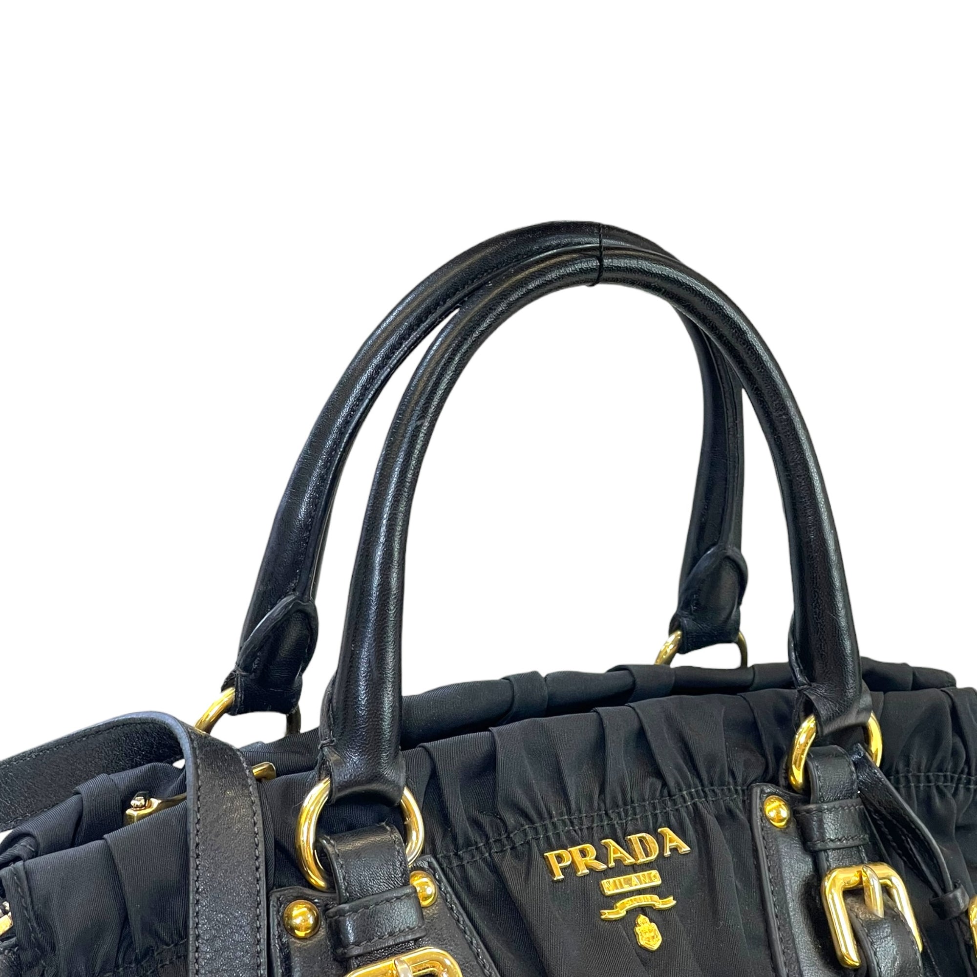 Prada Tessuto Gaufre Satchel Black Nylon Bag