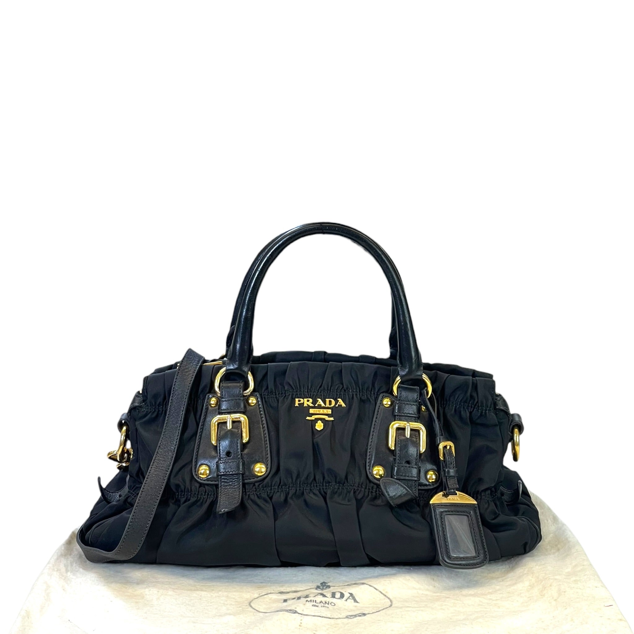 Prada Leather Tessuto Nylon Backpack Y2K ?PRADA Tessuto nylon and 