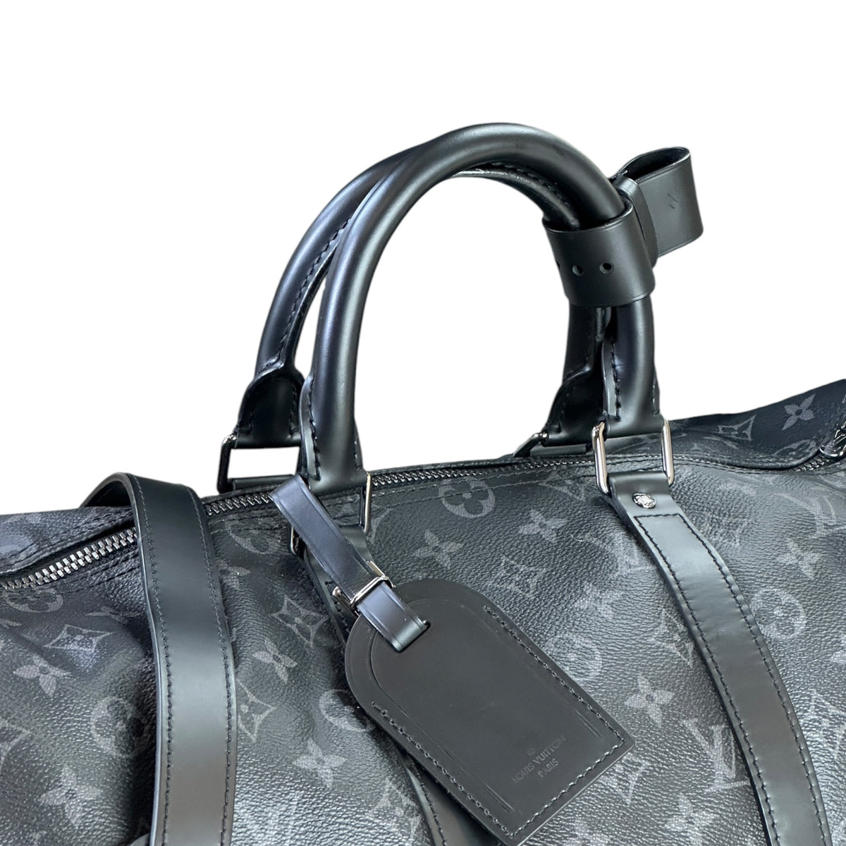 Louis Vuitton Keepall 45 Black Canvas Leather Bag