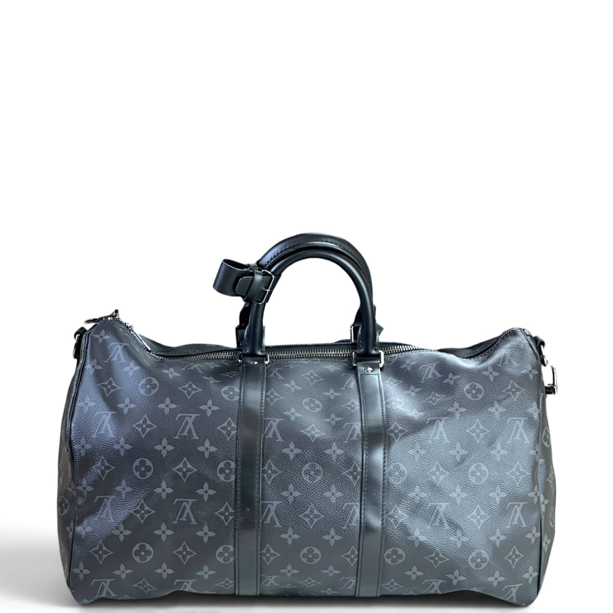 Louis Vuitton Keepall 45 Black Canvas Leather Bag