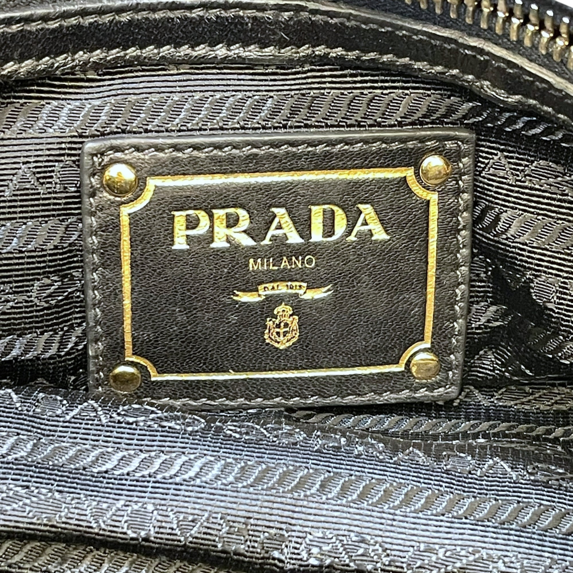 Prada Tessuto Gaufre Satchel Black Nylon Bag