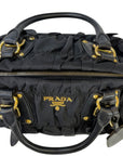 Prada Tessuto Gaufre Satchel Black Nylon Bag