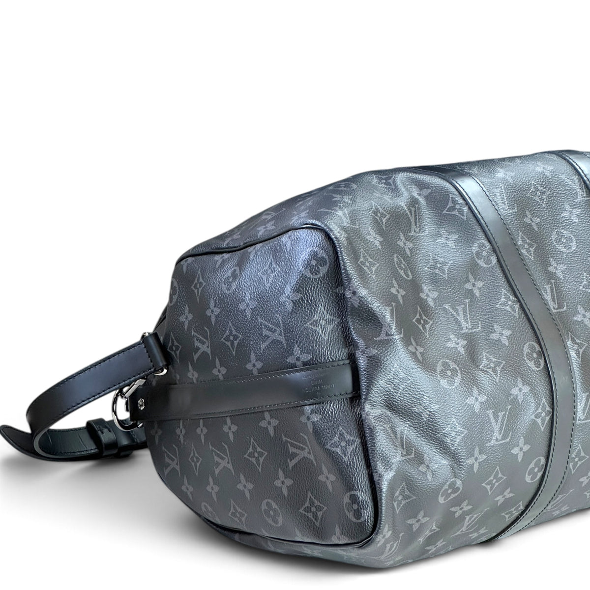 Louis Vuitton Keepall 45 Black Canvas Leather Bag