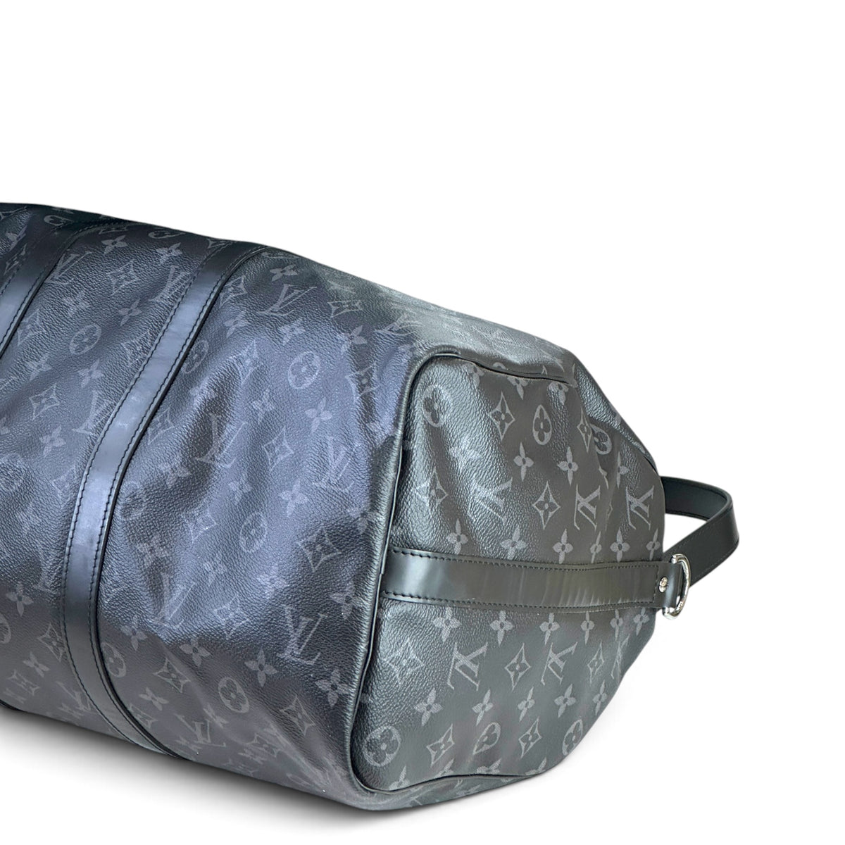 Louis Vuitton Keepall 45 Black Canvas Leather Bag