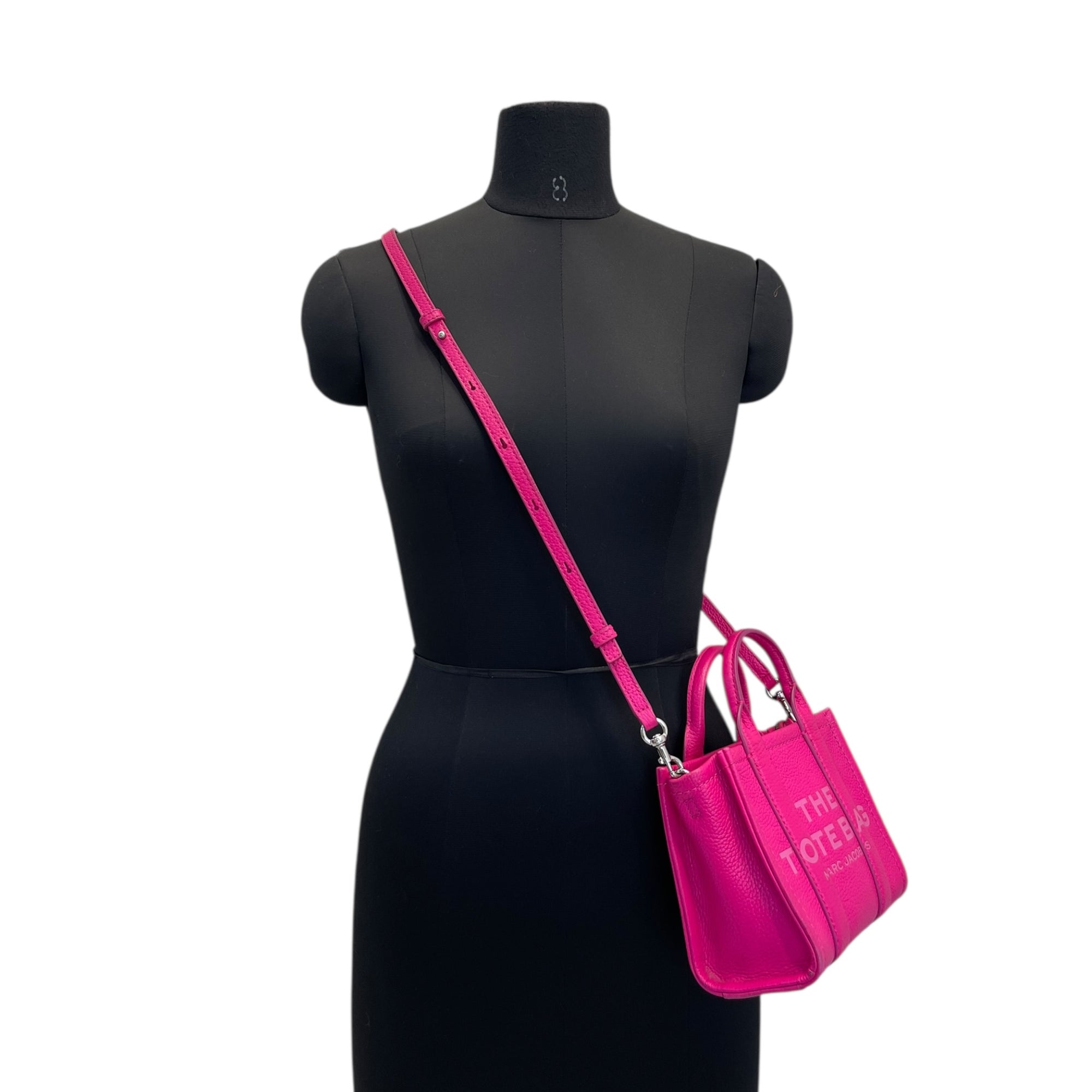 Marc Jacobs The Tote Bag Crossbody Raspberry Pink Leather