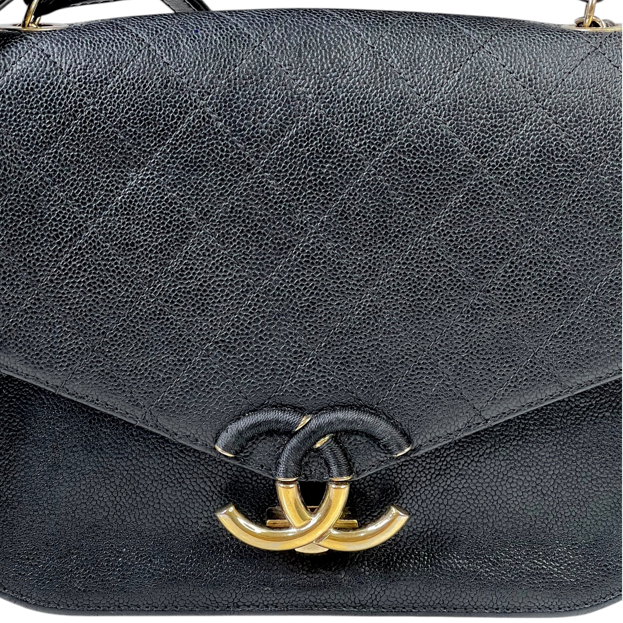 Chanel Coco Cuba Top Handle Bag Black Caviar Leather