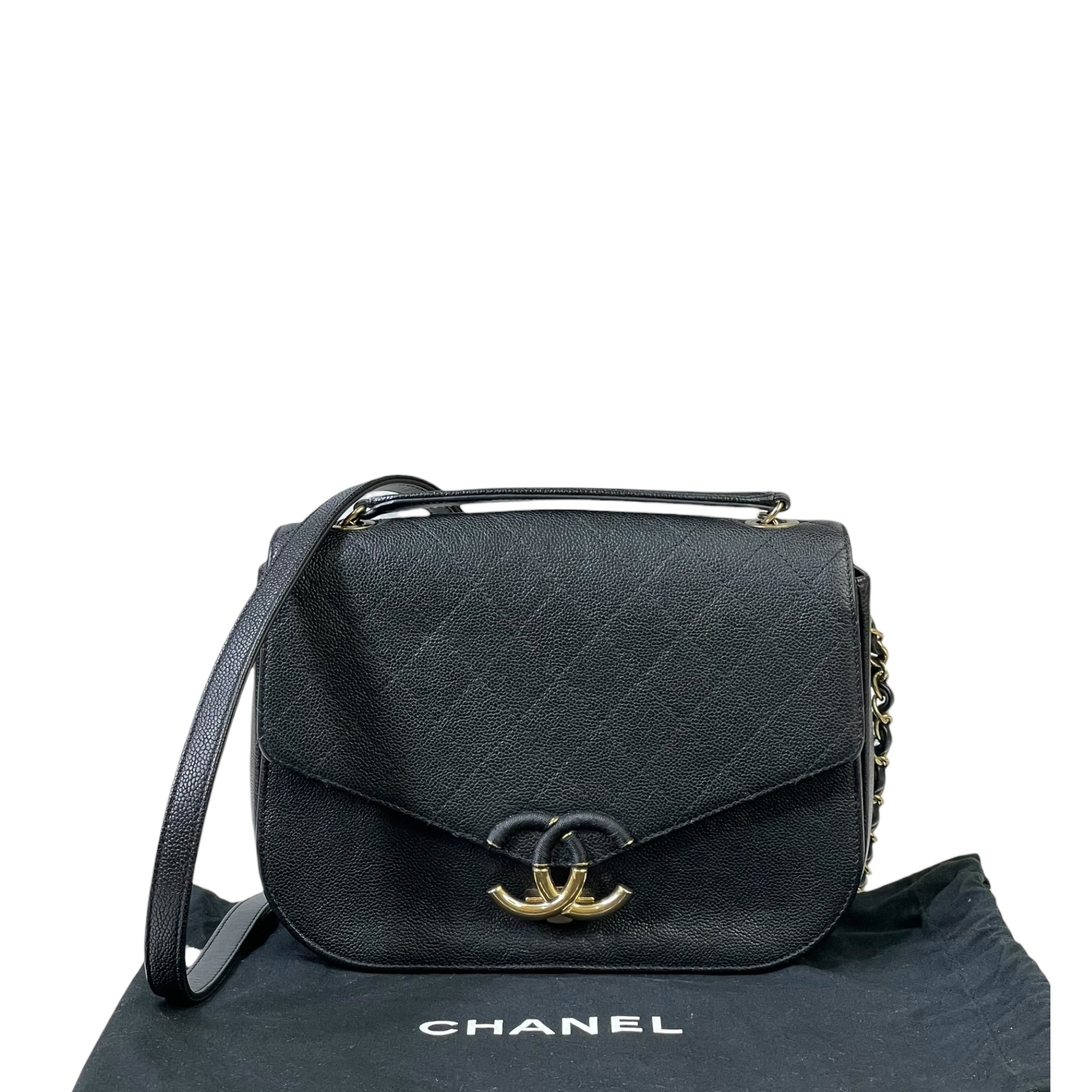 Chanel Coco Cuba Top Handle Bag Black Caviar Leather