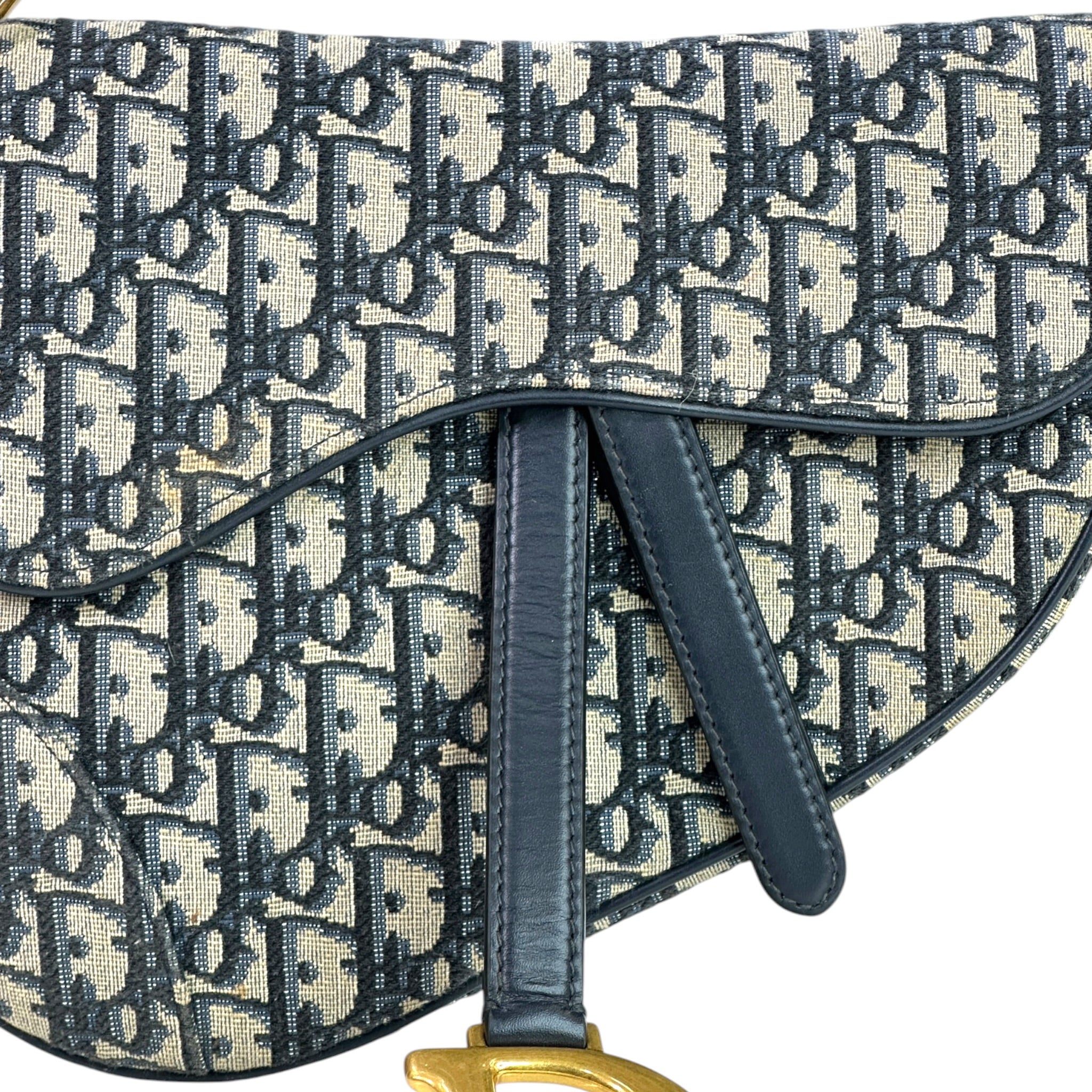 Christian Dior Saddle Dior Oblique Embroidery Bag