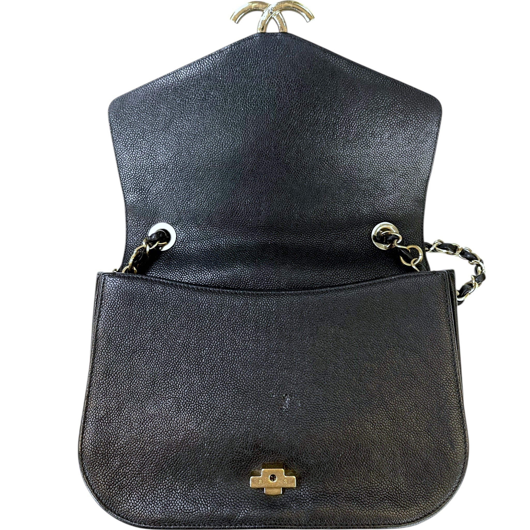 Chanel Coco Cuba Top Handle Bag Black Caviar Leather