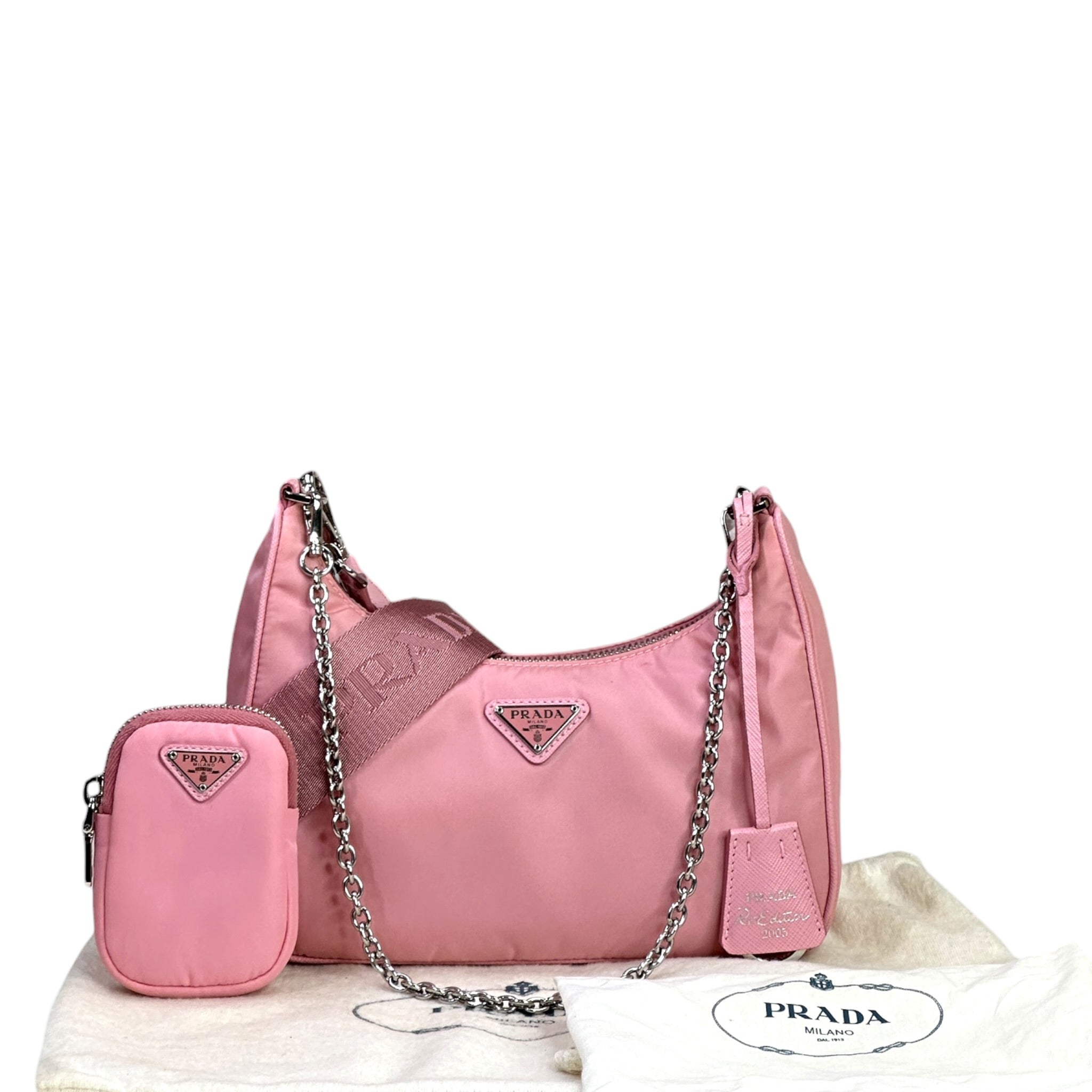 Prada Re-Edition 2005 Shoulder Bag Pink Nylon