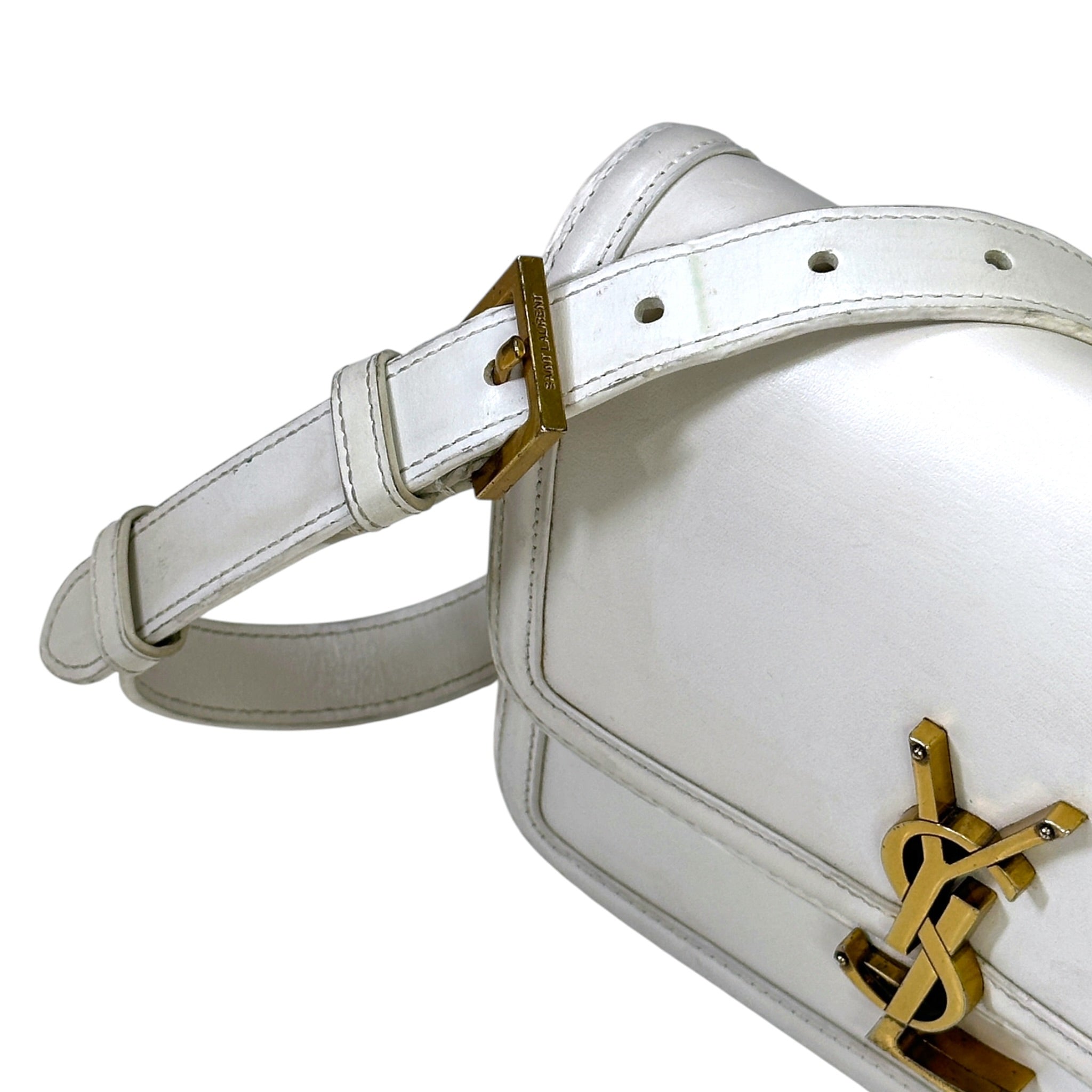 Saint Laurent Solferino Small Satchel White Smooth Leather