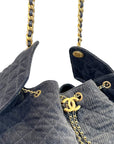 Chanel 25 Medium Handbag Black Washed Denim