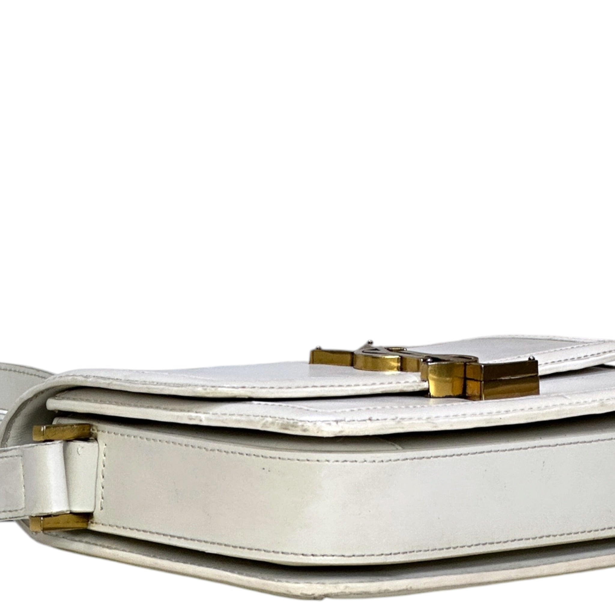 Saint Laurent Solferino Small Satchel White Smooth Leather