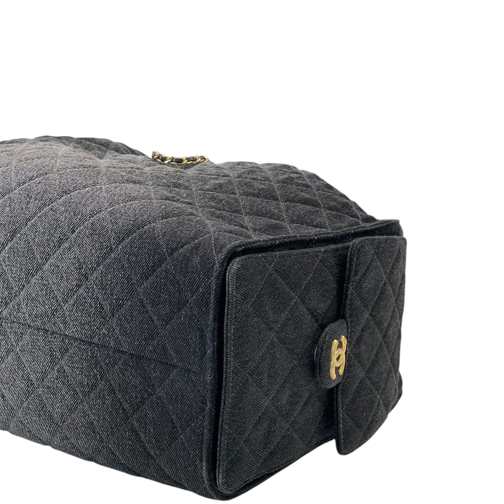 Chanel 25 Medium Handbag Black Washed Denim