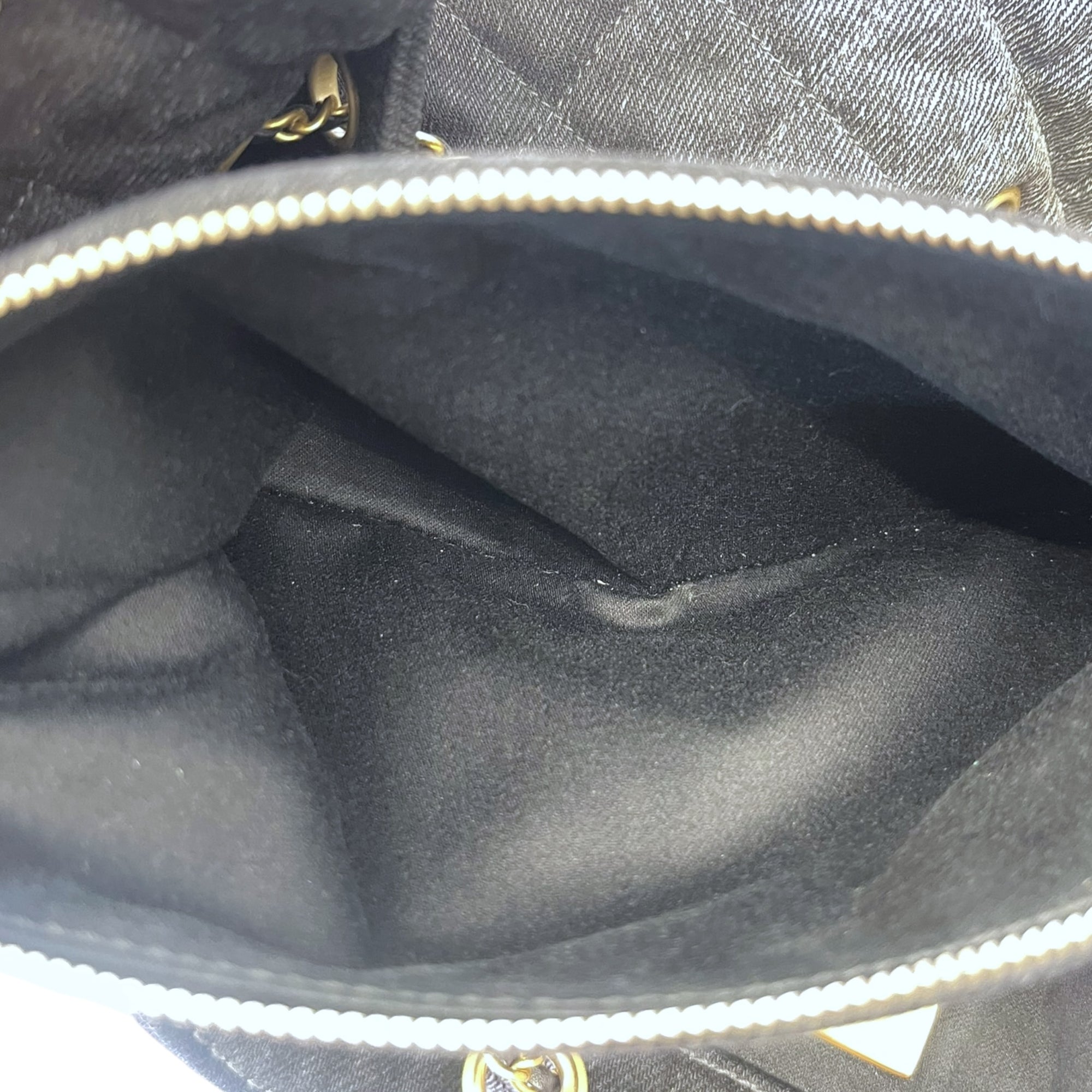 Chanel 25 Medium Handbag Black Washed Denim