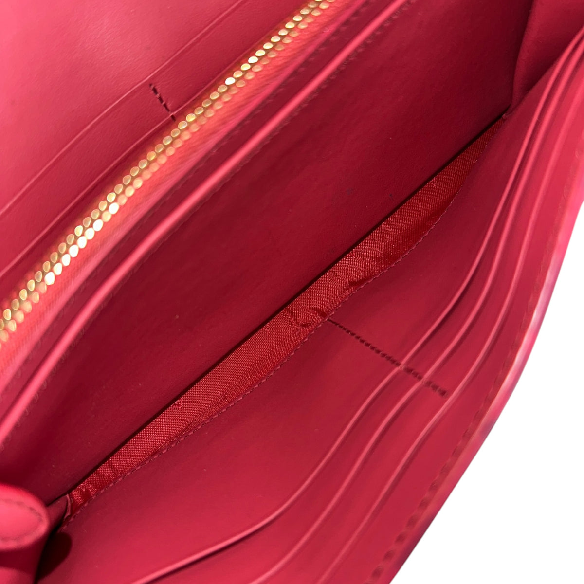 Burberry Haymarket Check Coral Leather Wallet on Chain Bag