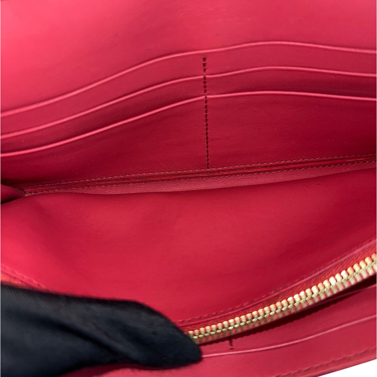 Burberry Haymarket Check Coral Leather Wallet on Chain Bag