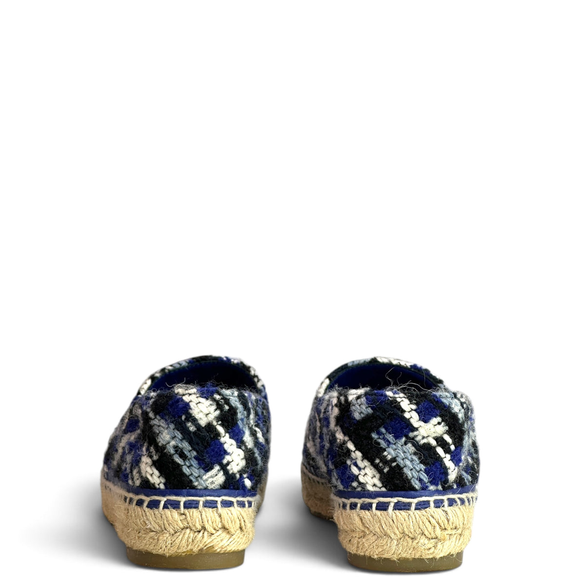 Chanel Blue Tweed CC Cap Toe Espadrille EU 39
