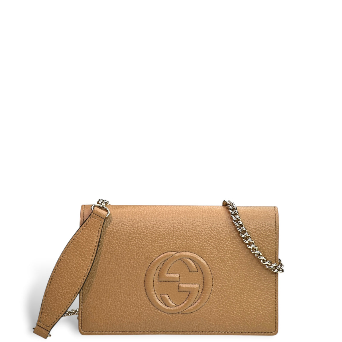 Gucci Soho Light Brown leather wallet on chain crossbody bag