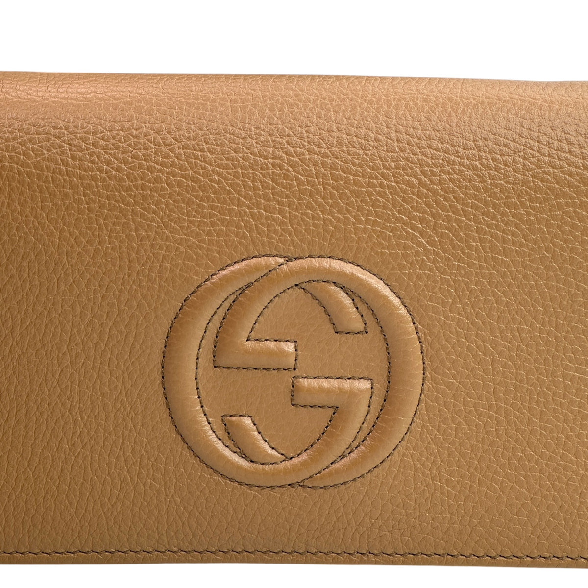 Gucci Soho Light Brown leather wallet on chain crossbody bag