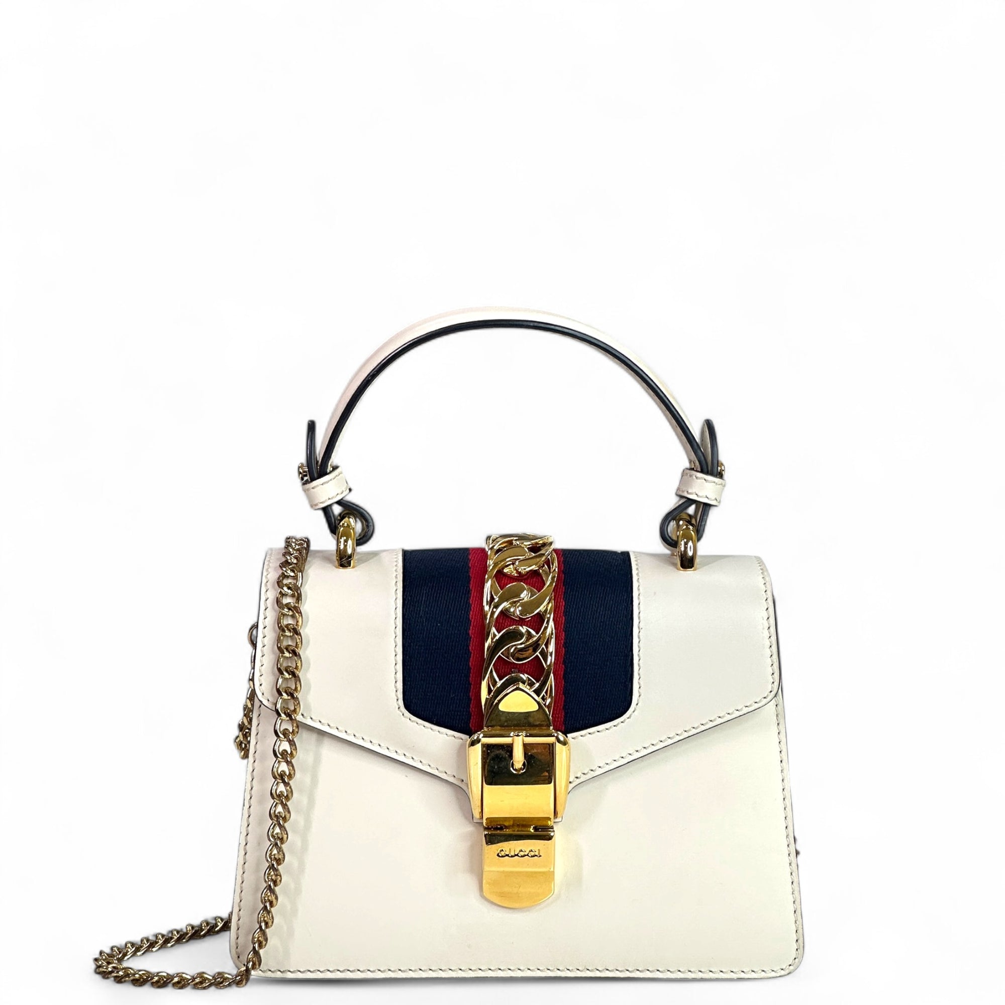 Gucci Sylvie White Leather Bag