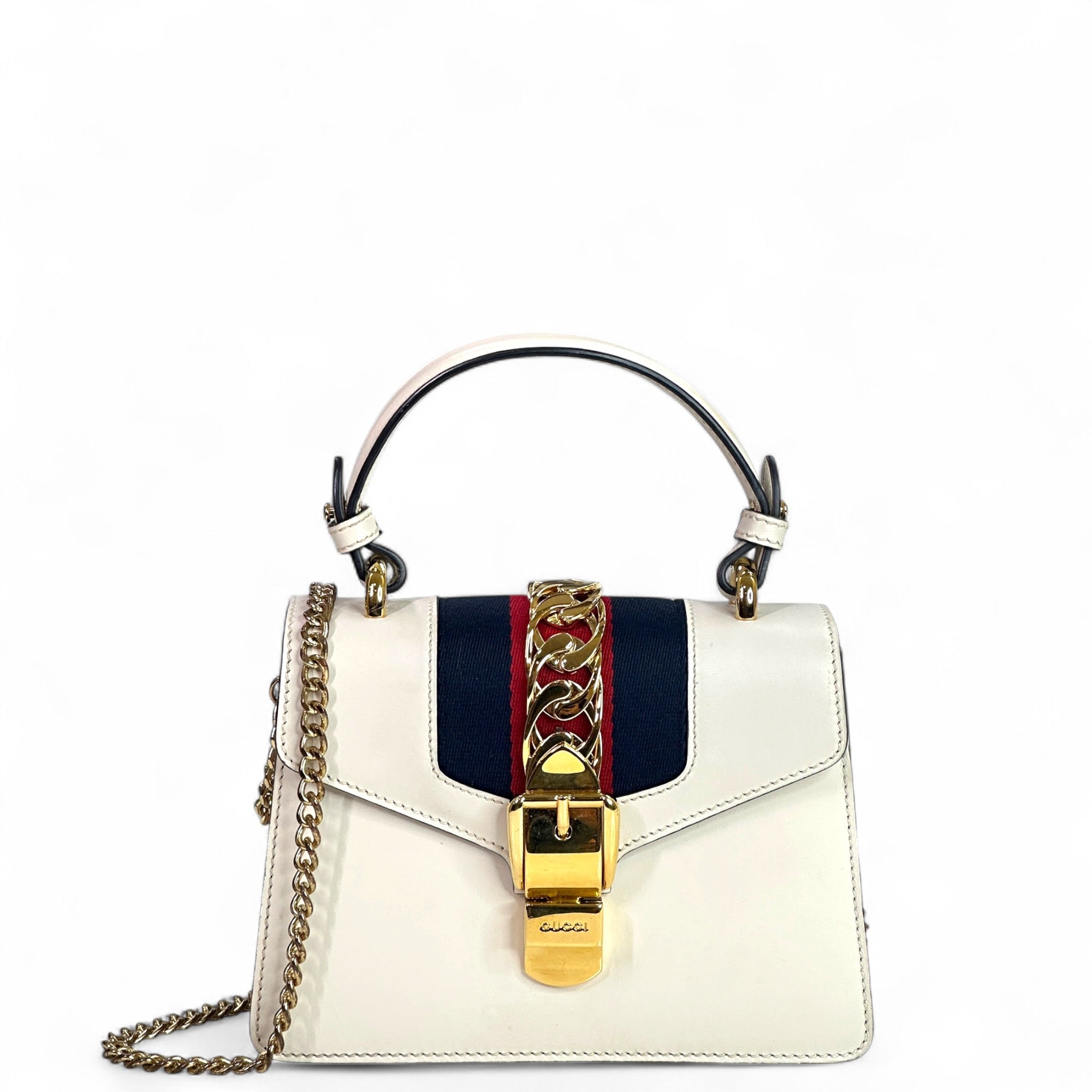 Gucci Sylvie White Leather Bag