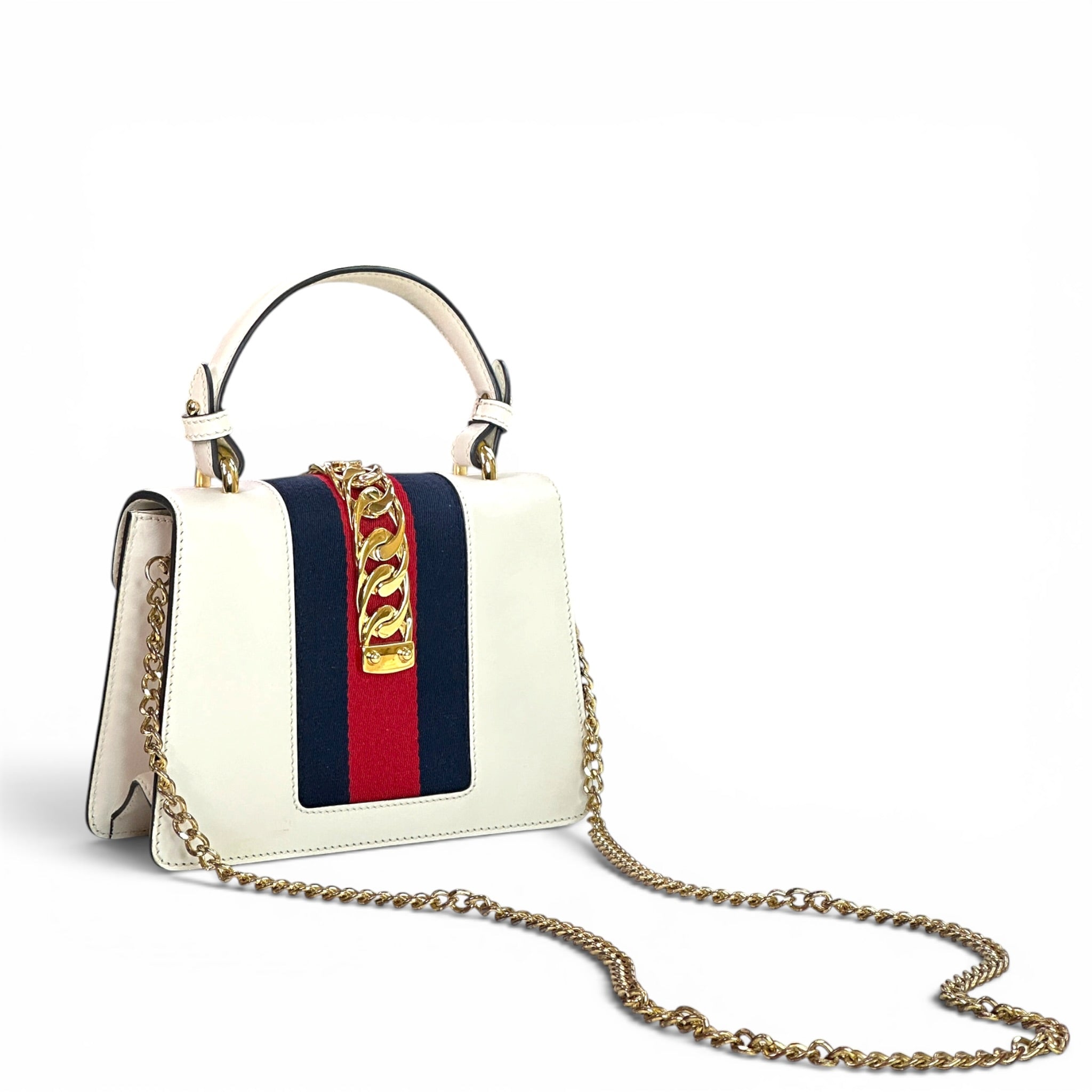 Gucci Sylvie White Leather Bag