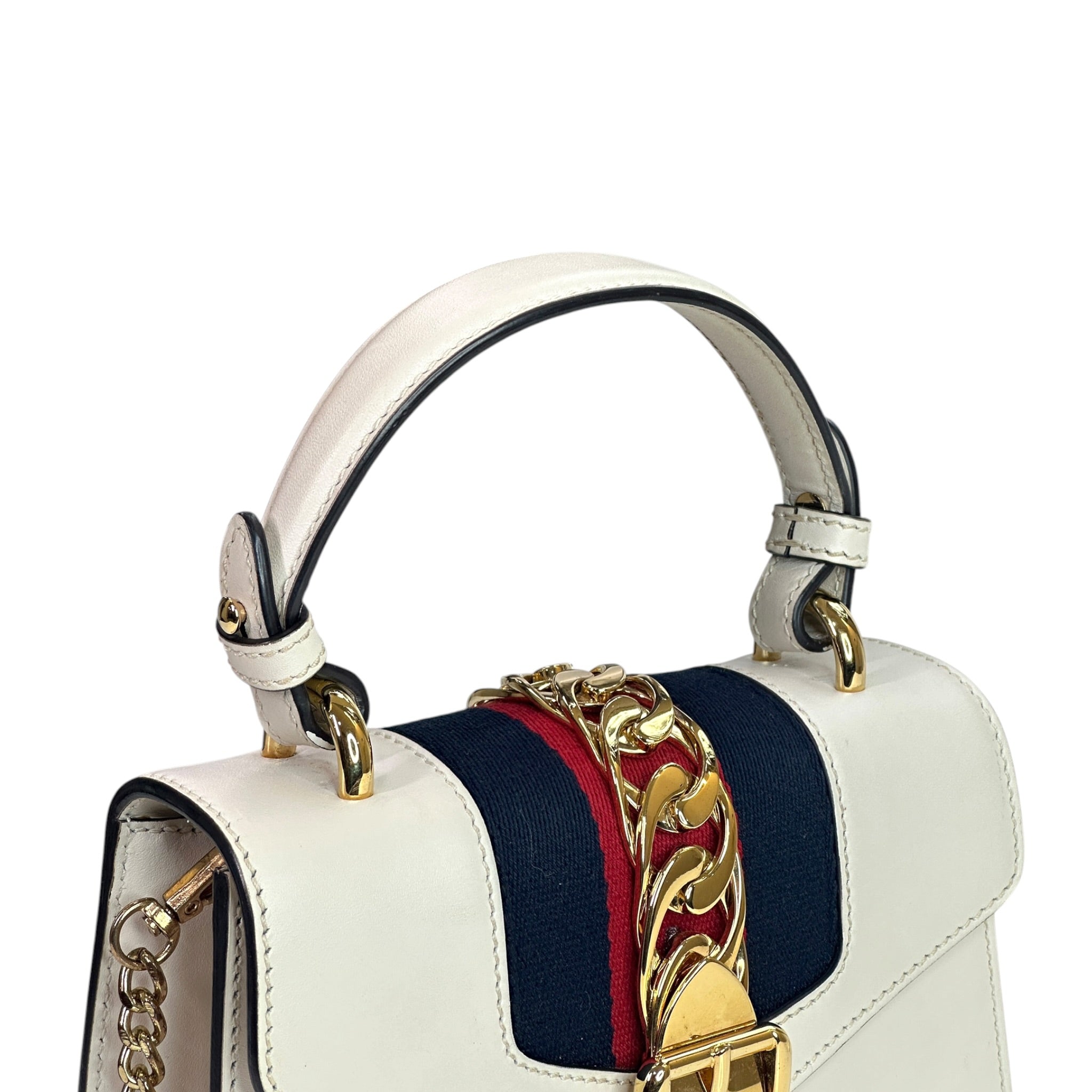 Gucci Sylvie White Leather Bag