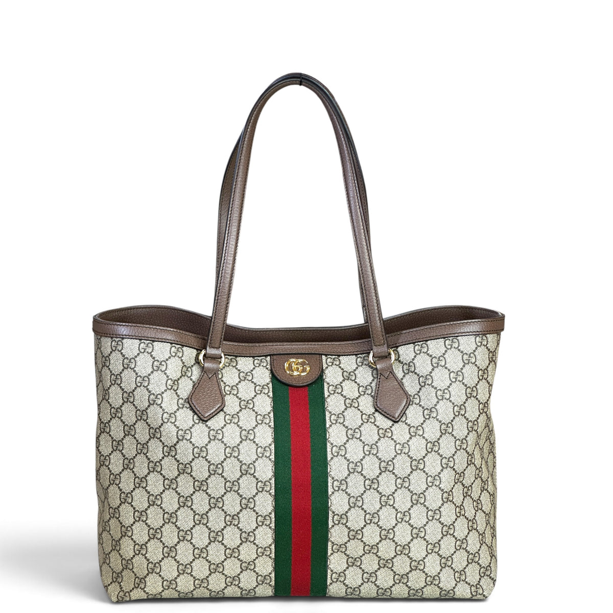 Gucci Ophedelia Medium Canvas Leather Tote Bag