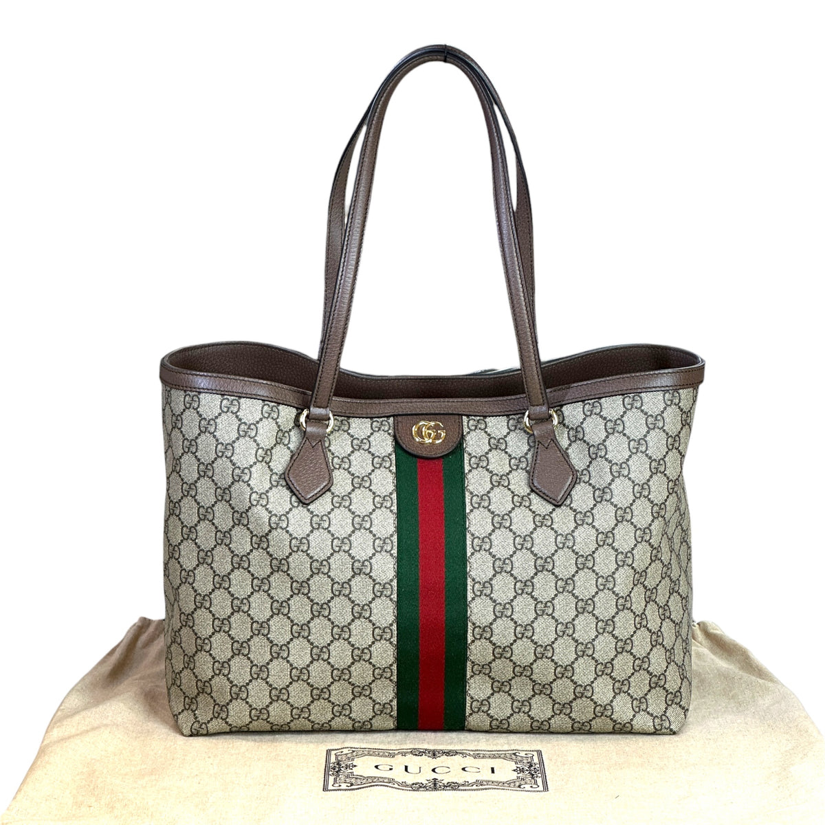 Gucci Ophedelia Medium Canvas Leather Tote Bag