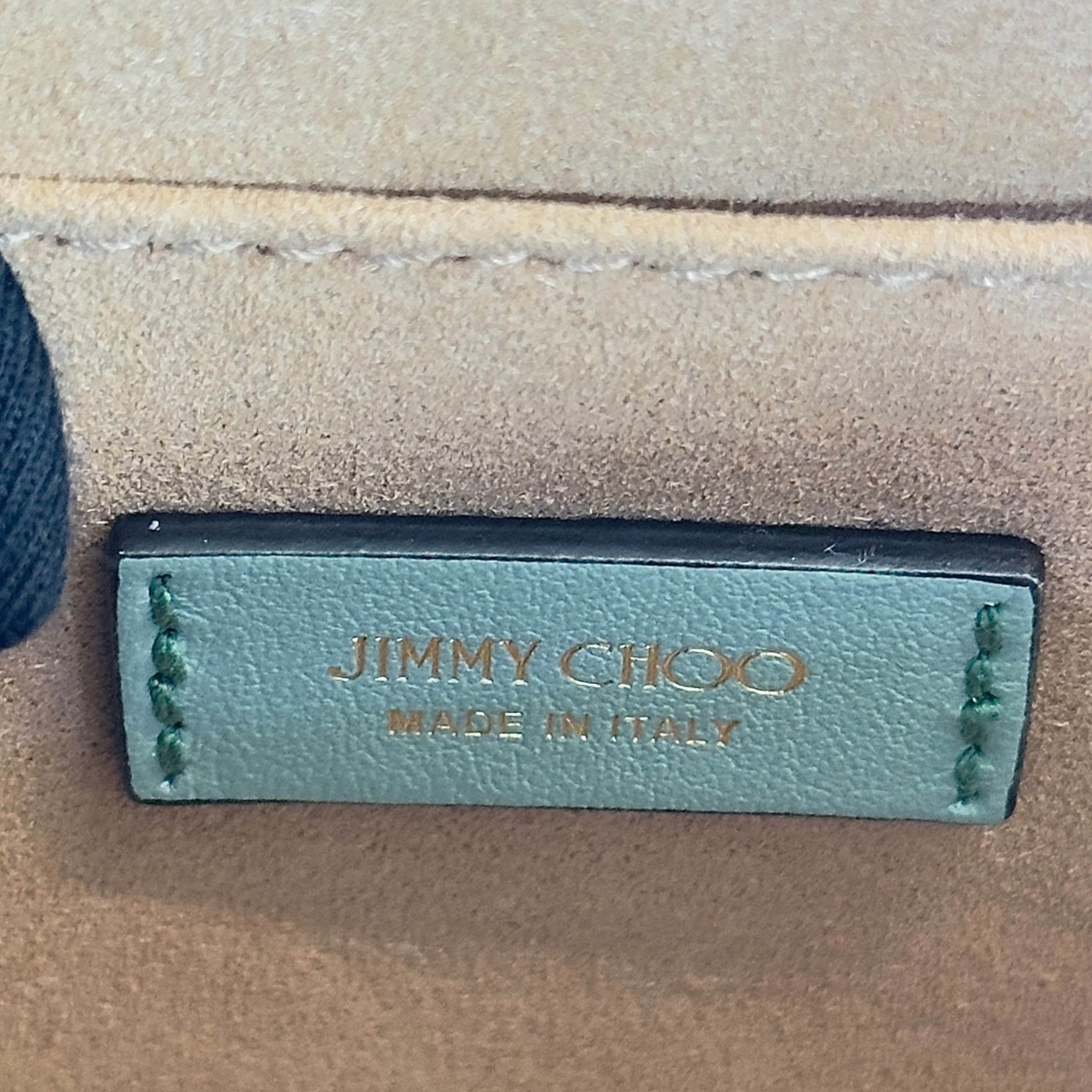 Jimmy Choo Avenue Quad Green Satin Shoulder Bag