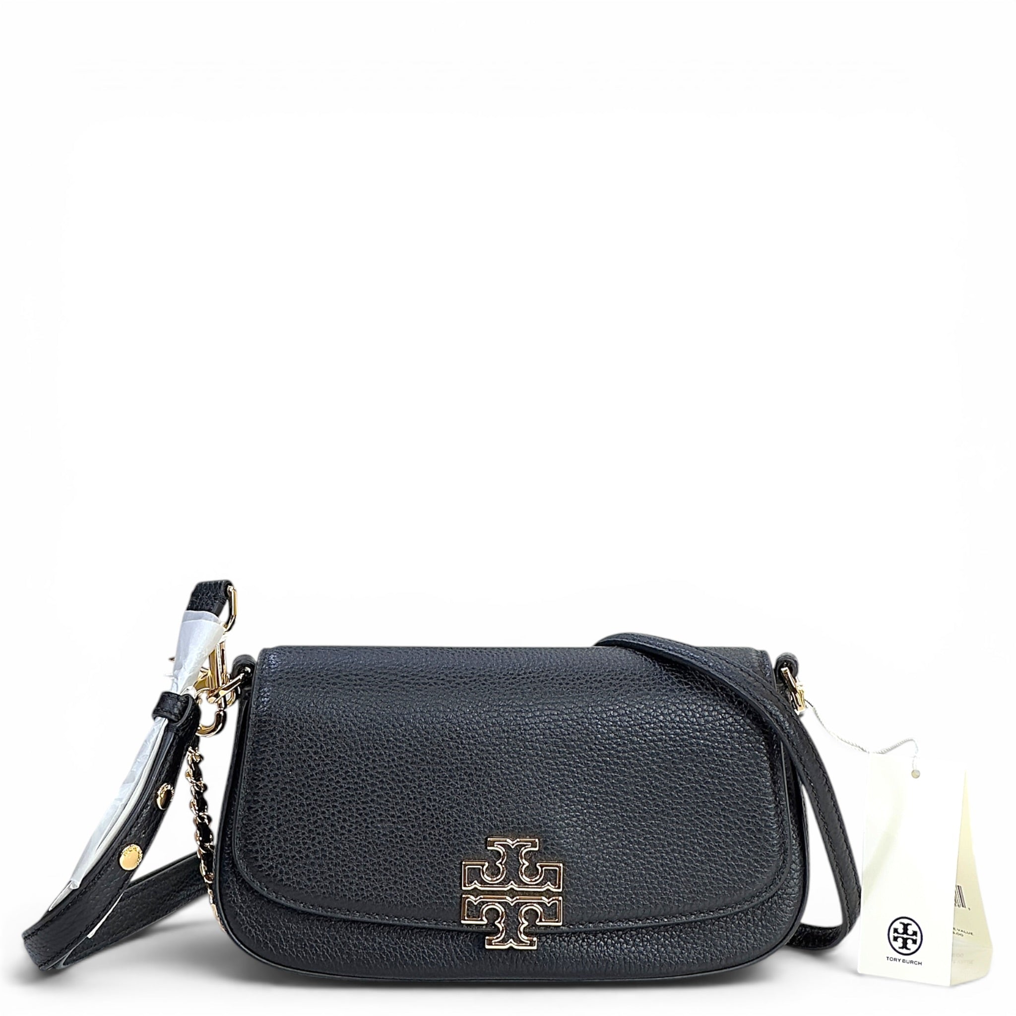 Tory Burch Britten Convertible Black Leather Crossbody