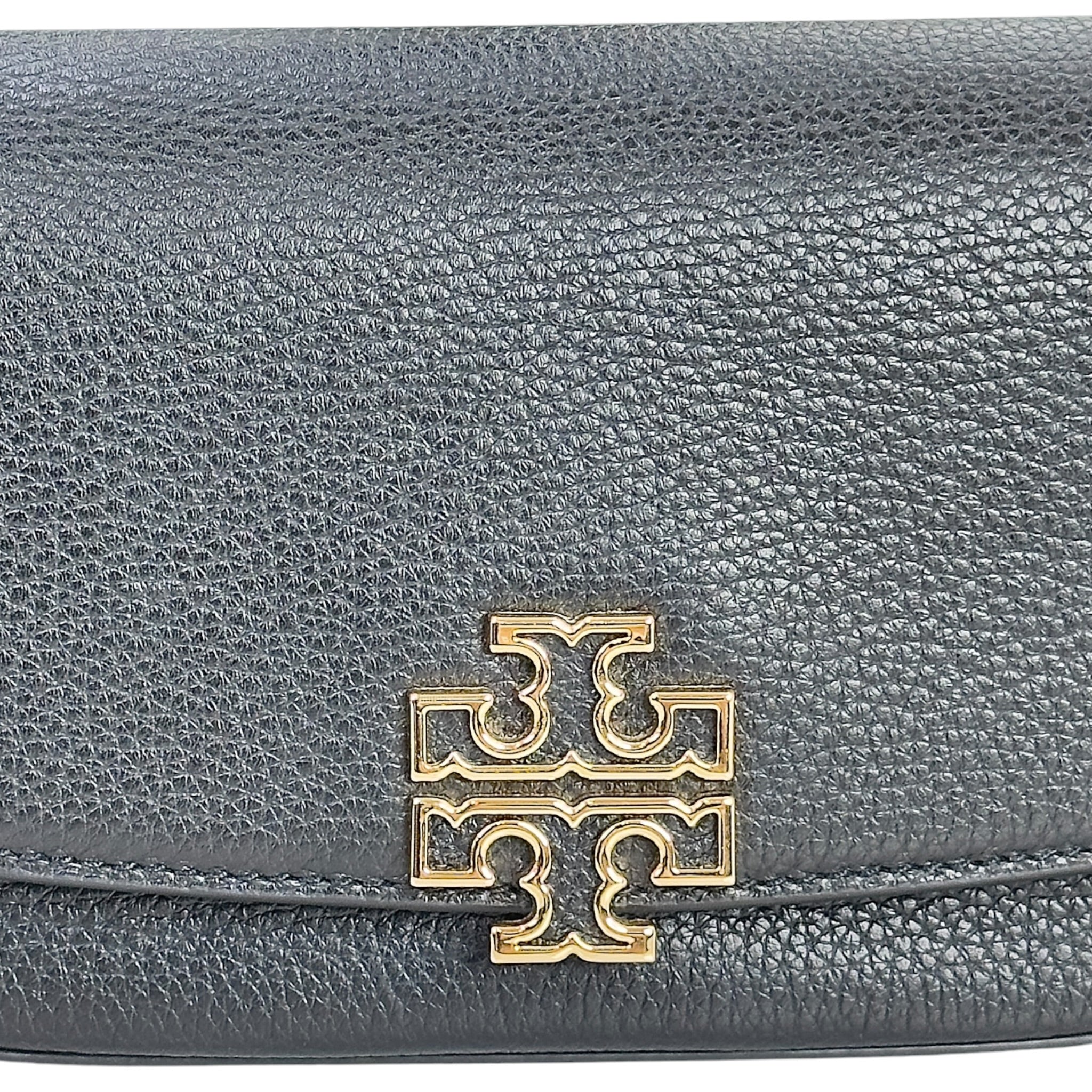 Tory Burch Britten Convertible Black Leather Crossbody