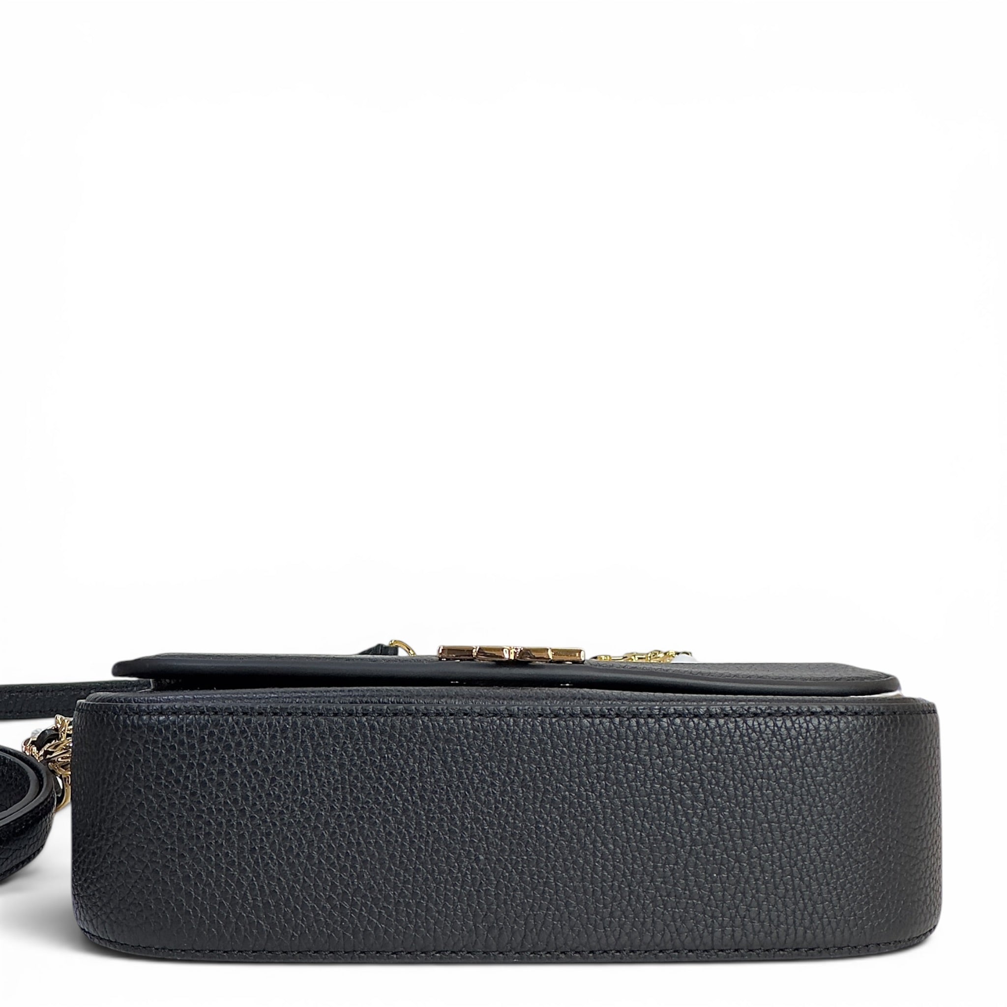 Tory Burch Britten Convertible Black Leather Crossbody