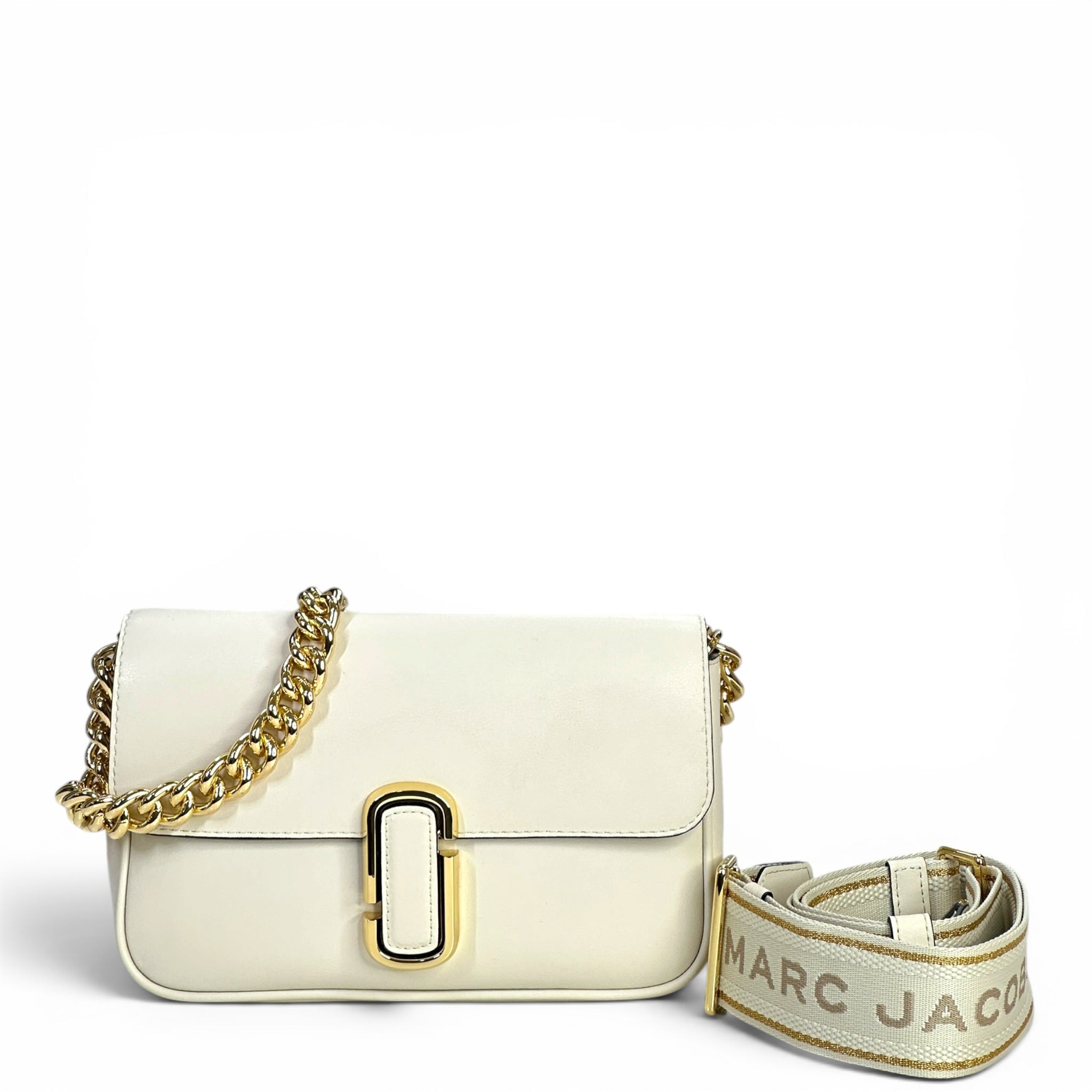 Marc Jacobs The J Marc White Leather Shoulder Bag 