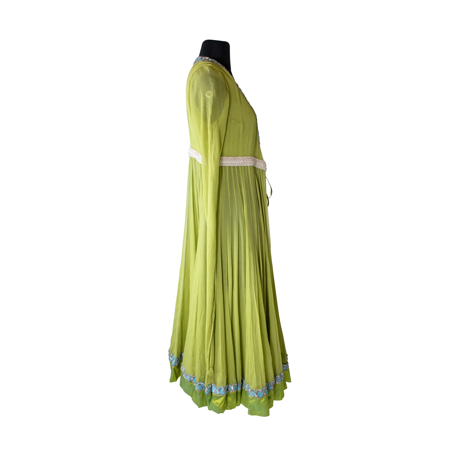 Anamika Khanna Green Open Gown With Pants