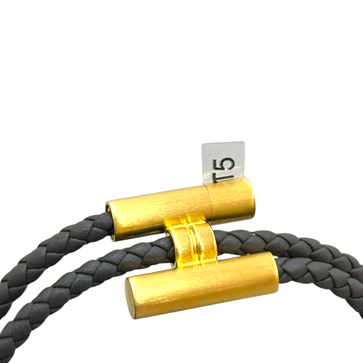 Hermes Tornis Tresse Grey Leather bracelet