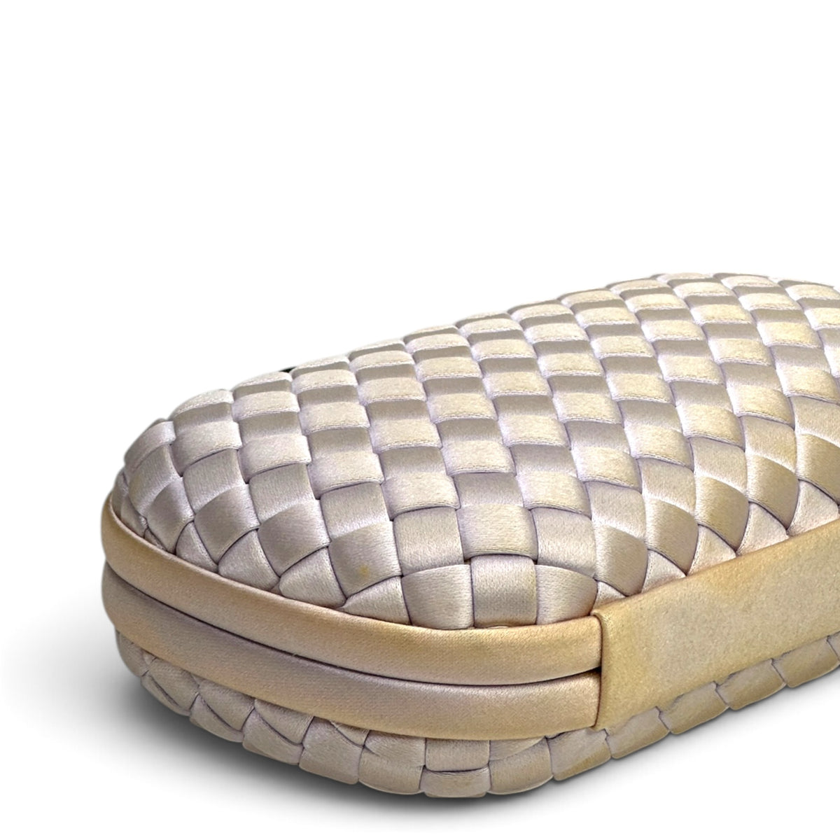 Bottega Veneta Intrecciato Knot lilac satin clutch