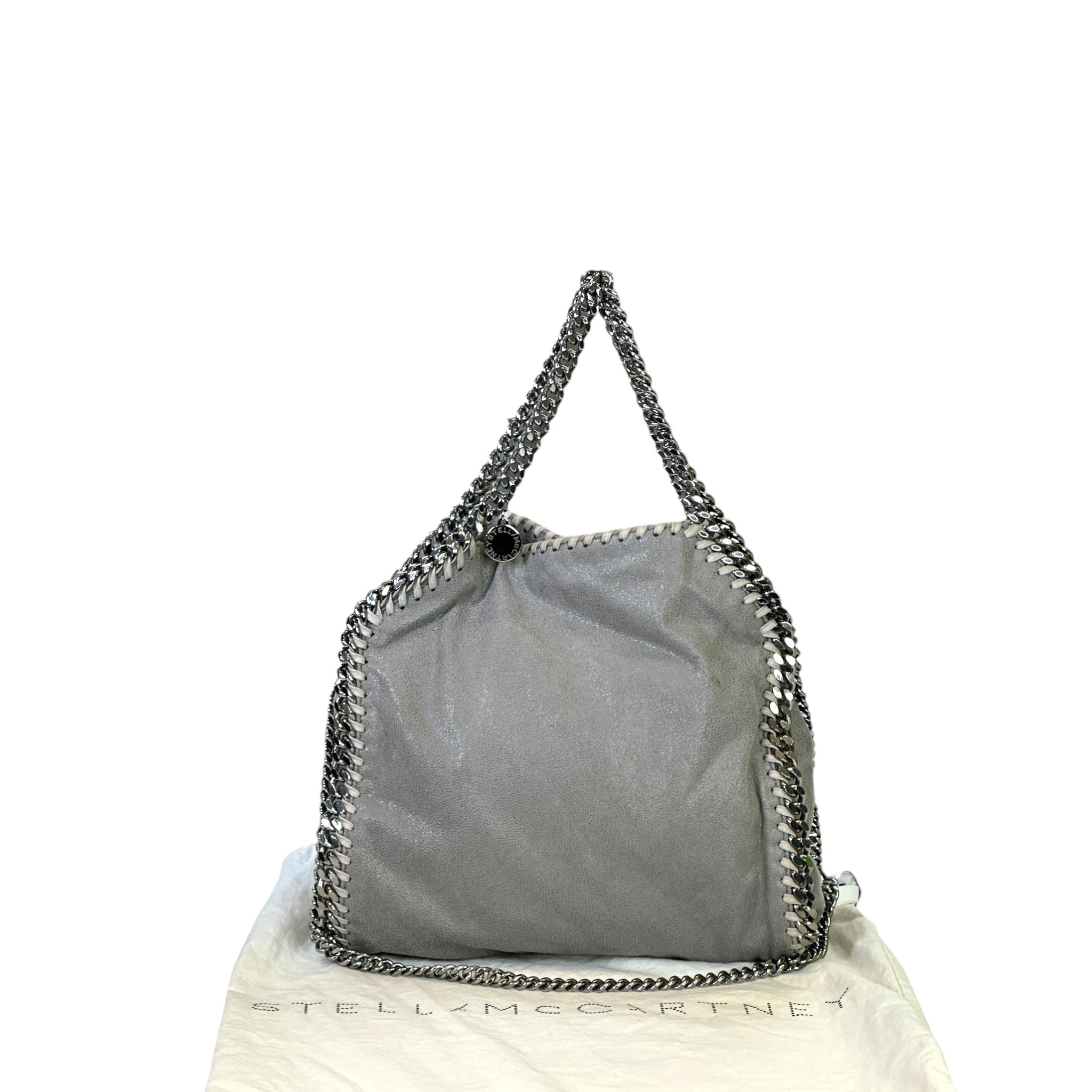 Stella McCartney Falabella Fold-Over Tote Small Light Grey