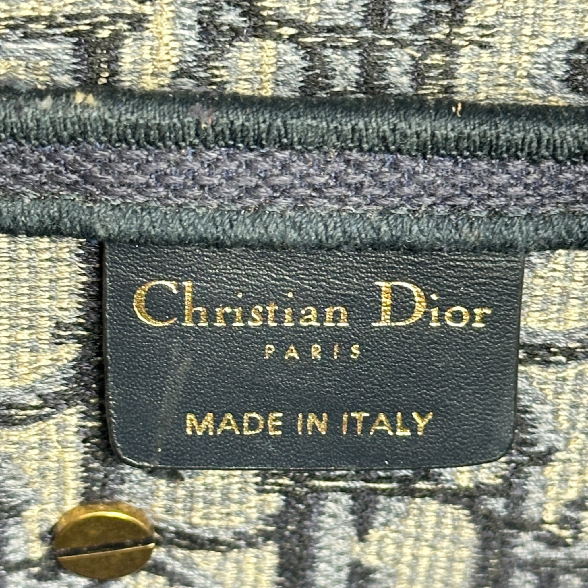 Christian Dior Saddle Bag Blue Oblique Embroidery